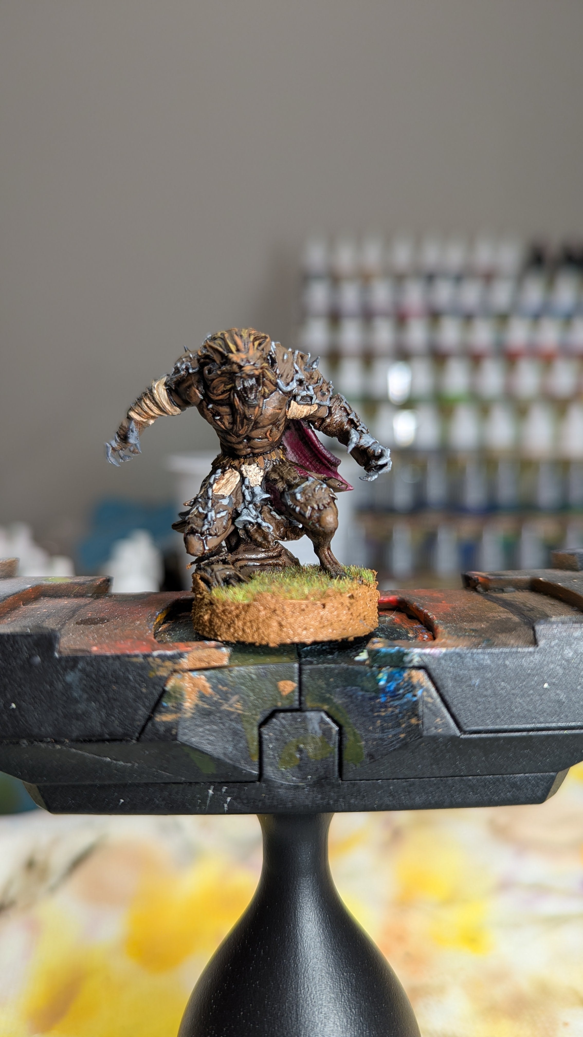 TTRPG character miniature in a bottle