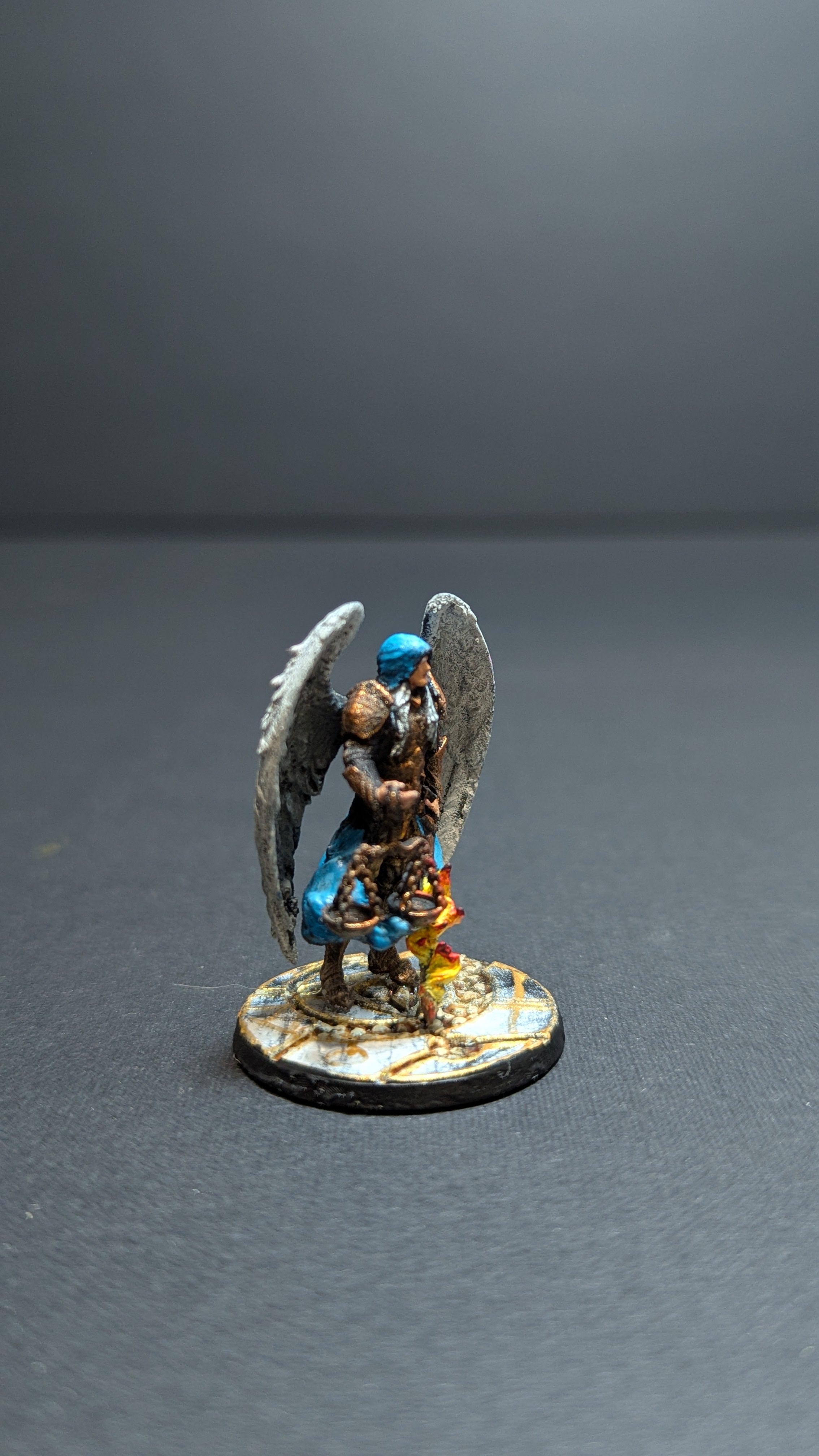 TTRPG character miniature in a bottle